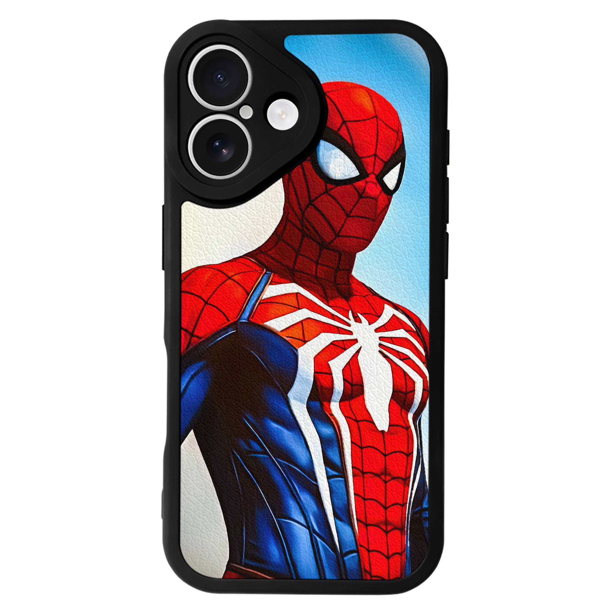 Spider Man スパイダーマン 【iPhone 16シリーズ対応】シリコンスマホケース（レザー調） 材質：シリコン